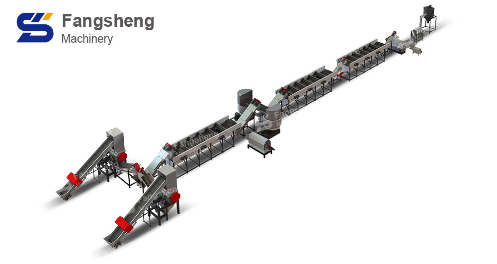 Waste Plastic Wrap Recycling Washing Line
